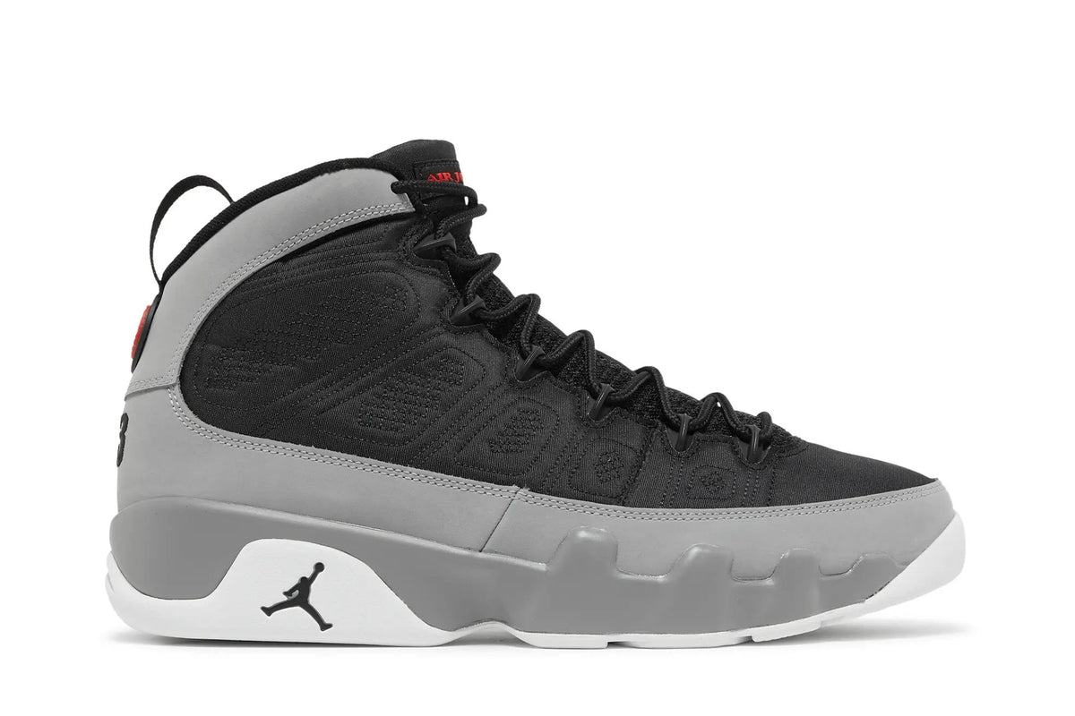 Air Jordan 9 Retro Particle Grey - Classic Basketball Style with Red Accents