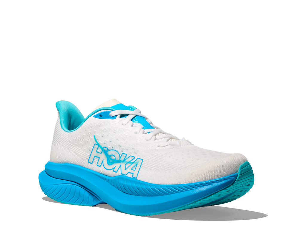 HOKA Men's Mach 6 - WHITE / SKYWARD BLUE