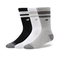 Men's Active Premium Stripe Crew Socks 3 Pack