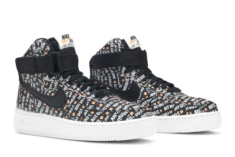 Nike Wmns Air Force 1 High 'Just Do It' — Black/Black-White
