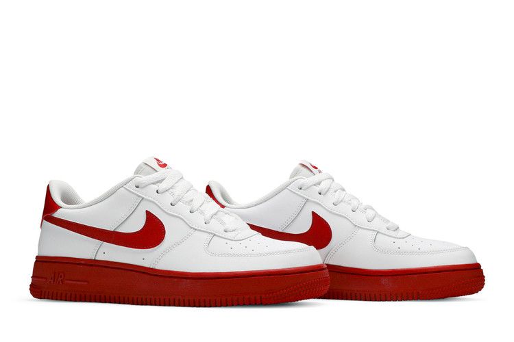 Nike Air Force 1 GS 'White Red Sole'