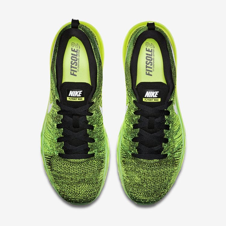 Nike Flyknit Air Max — Black/Volt/Voltage Green/White