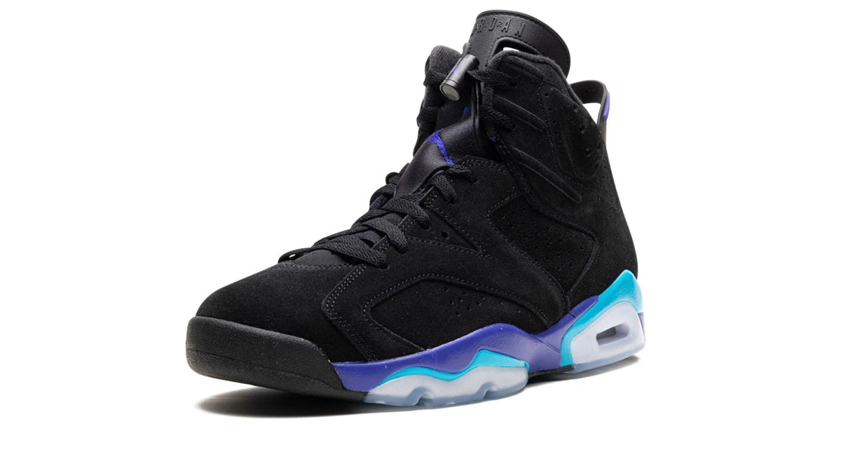 Air Jordan 6 "Aqua" - Black Nubuck with Bright Concord & Teal Accents